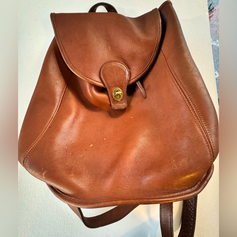 Vintage Rare Classic British Tan Brown Coach Backpack No F6M-9943